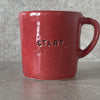 Bright red small coffee mug START