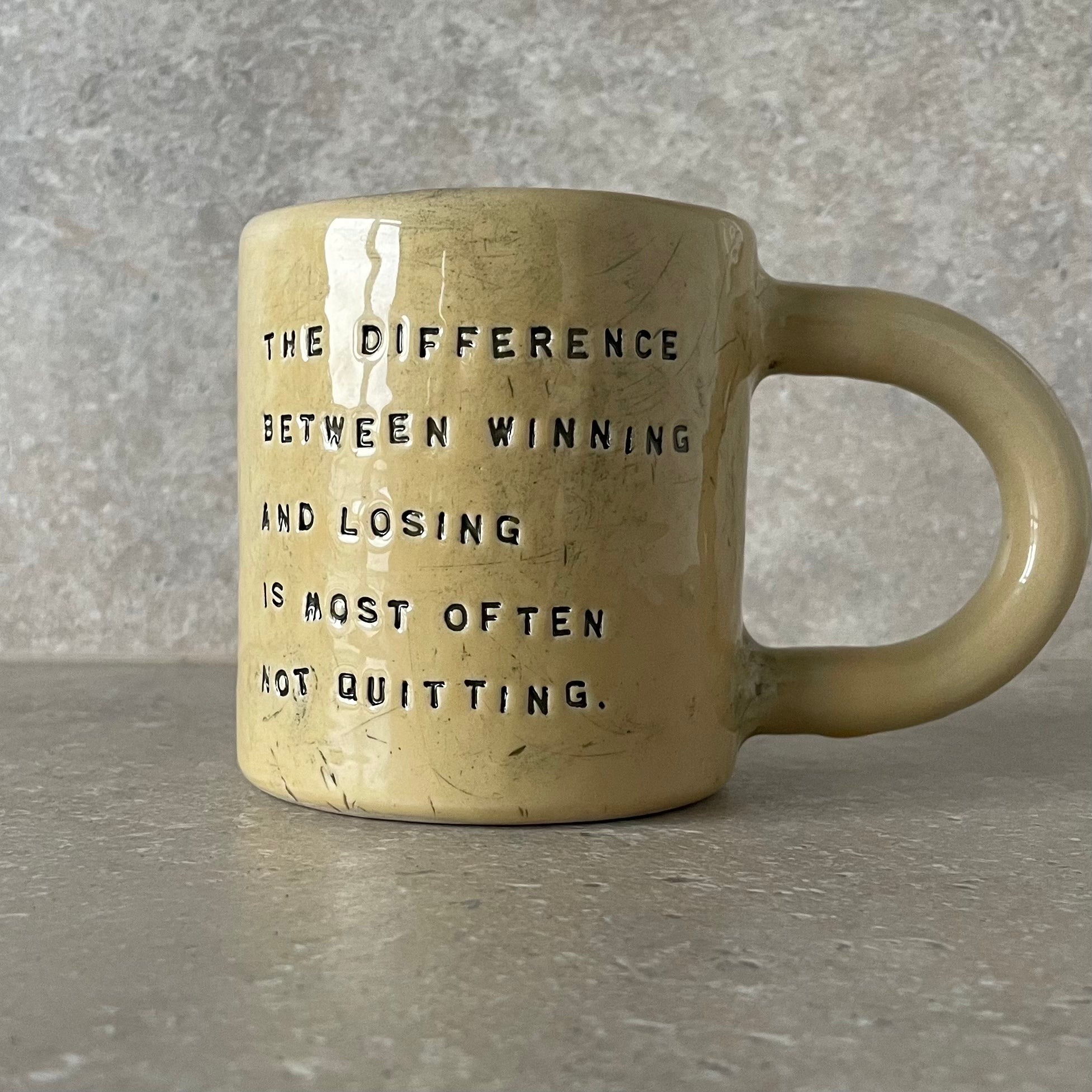 Ceramic mug with quote