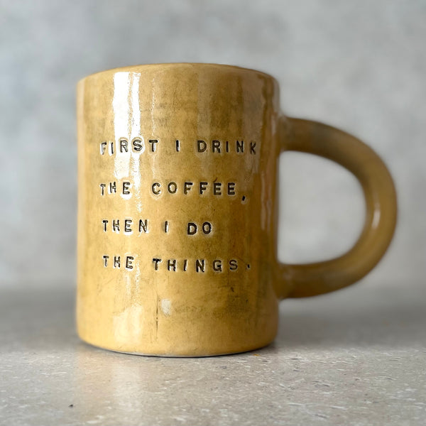 Big mug with saying about coffee  | RedTuxedoCeramics