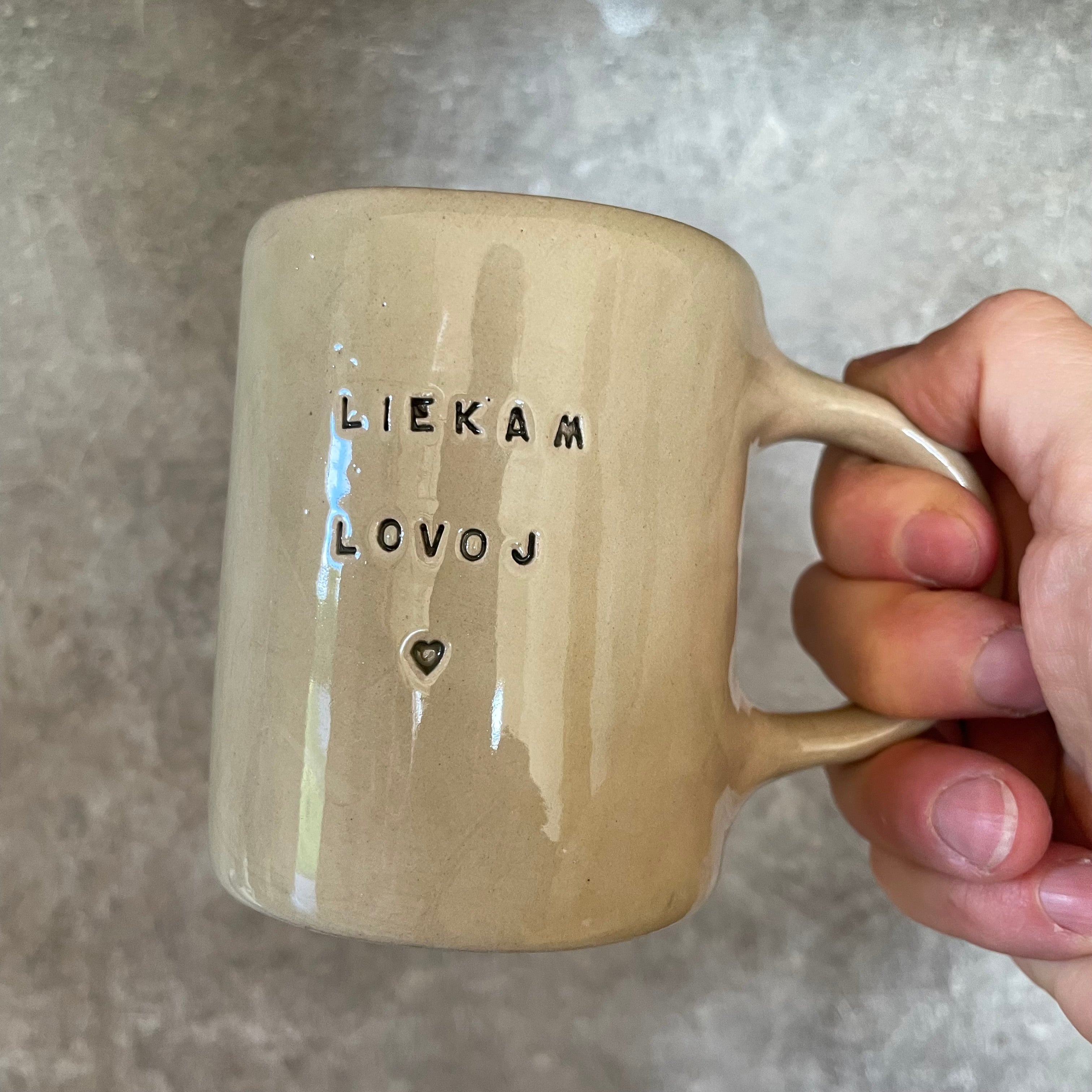 Sweet beige mugs for a couple