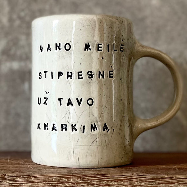 Gray mug with lovely saying