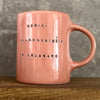 Pink mug with funny phrase in Lithuanian