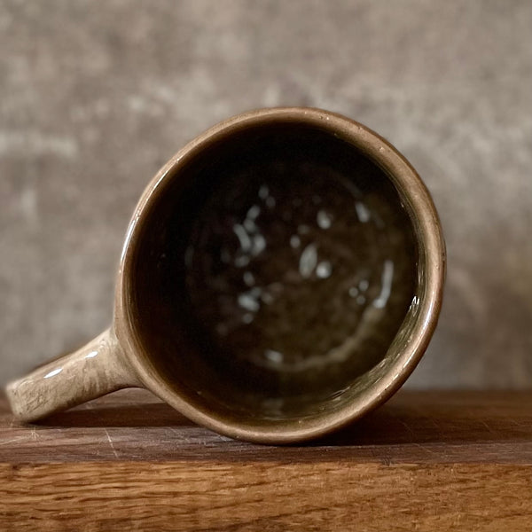 Dark brown tumbler mug with words about work