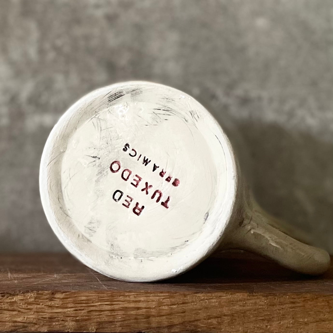 Big white ceramic mug about rest