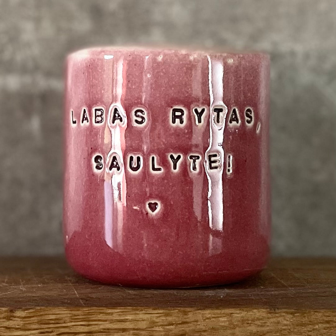 Raspberry mug LABAS RYTAS, SAULYTE