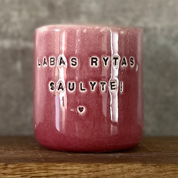 Raspberry mug LABAS RYTAS, SAULYTE
