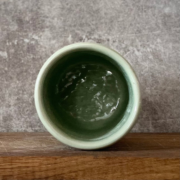 Greenish ceramic mug  without handle LIVING DREAM