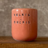 Raudonas puodelis "Kelkis, bučkis" 150 ml