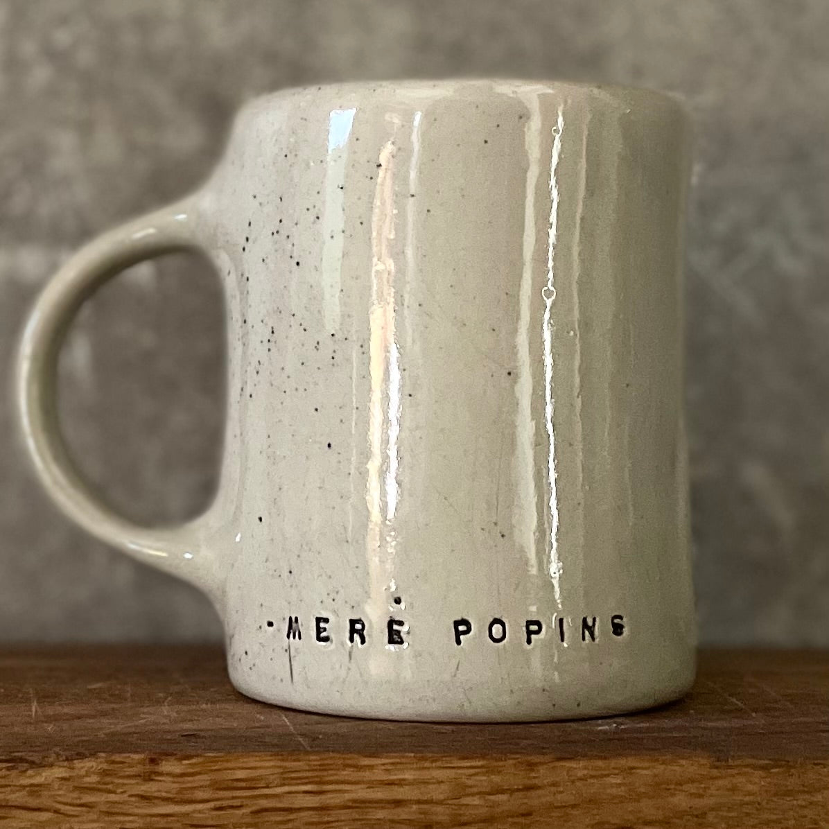 Handmade ceramic stoneware mug with quote by famous nanny