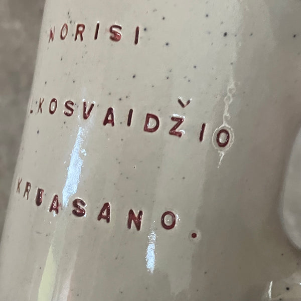 Speckled mug about croissants