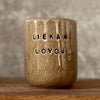 Rudas puodelis "LIEKAM LOVOJ" 150 ml