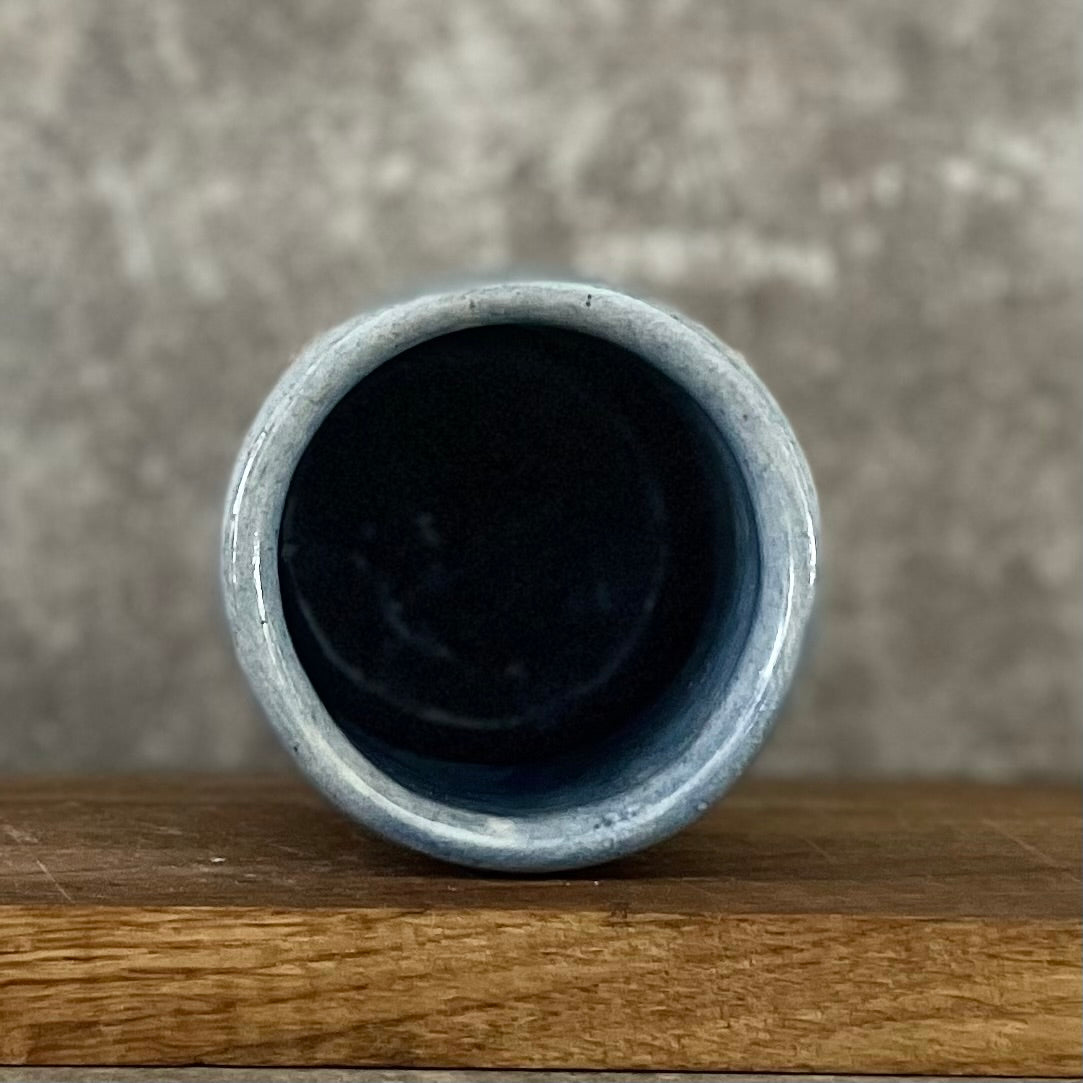 Blue ceramic tumbler mug with saying