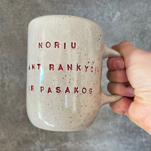 A pair of speckled ceramic mugs for a princess