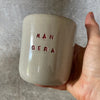 Cozy tumbler mug with words MAN GERA