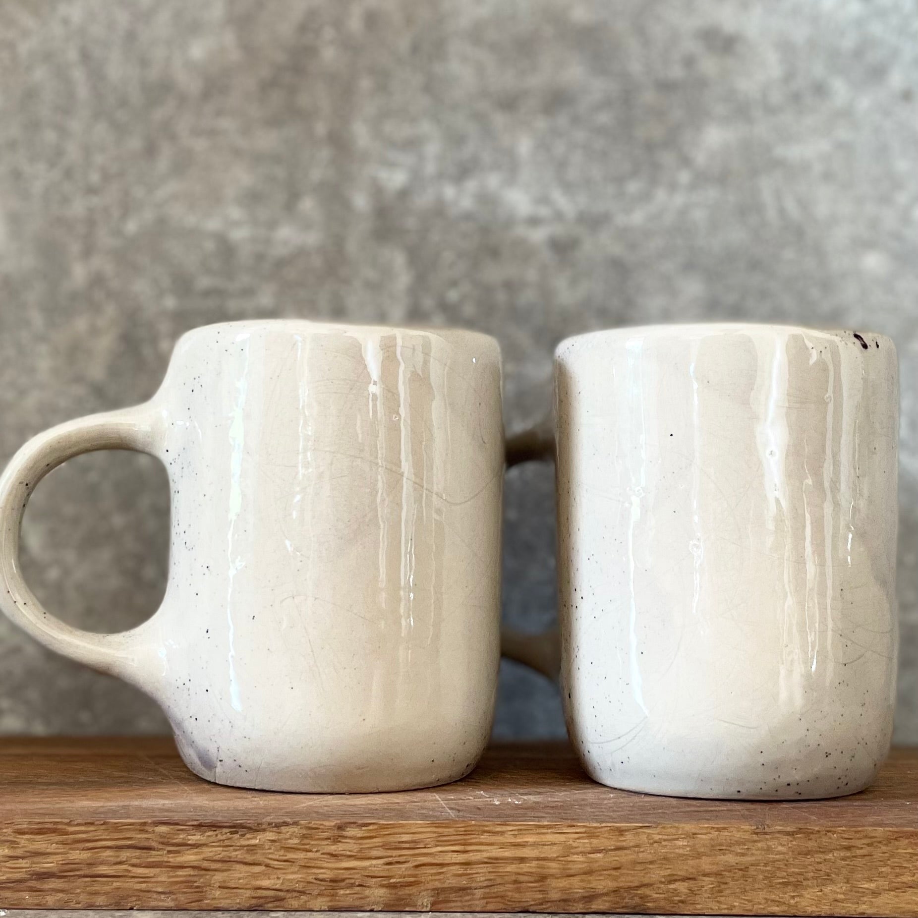 A pair of speckled ceramic mugs for a princess