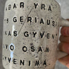 Ceramic mug about time and life