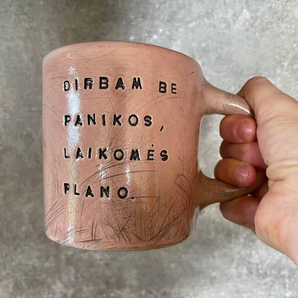 Ultra jumbo pink big mug with words about work