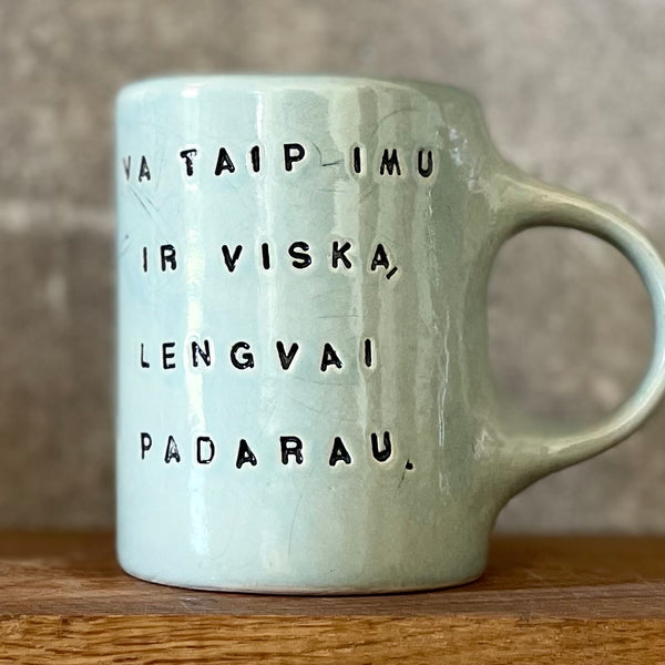 Blue mug for doing