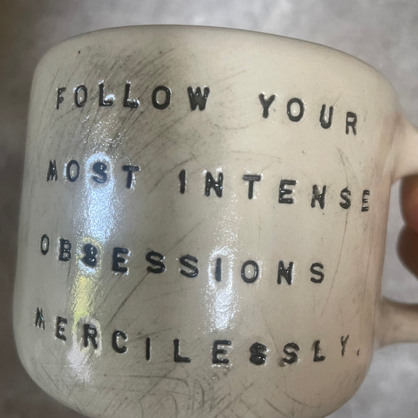 Ceramic coffee mug with quote by Kafka