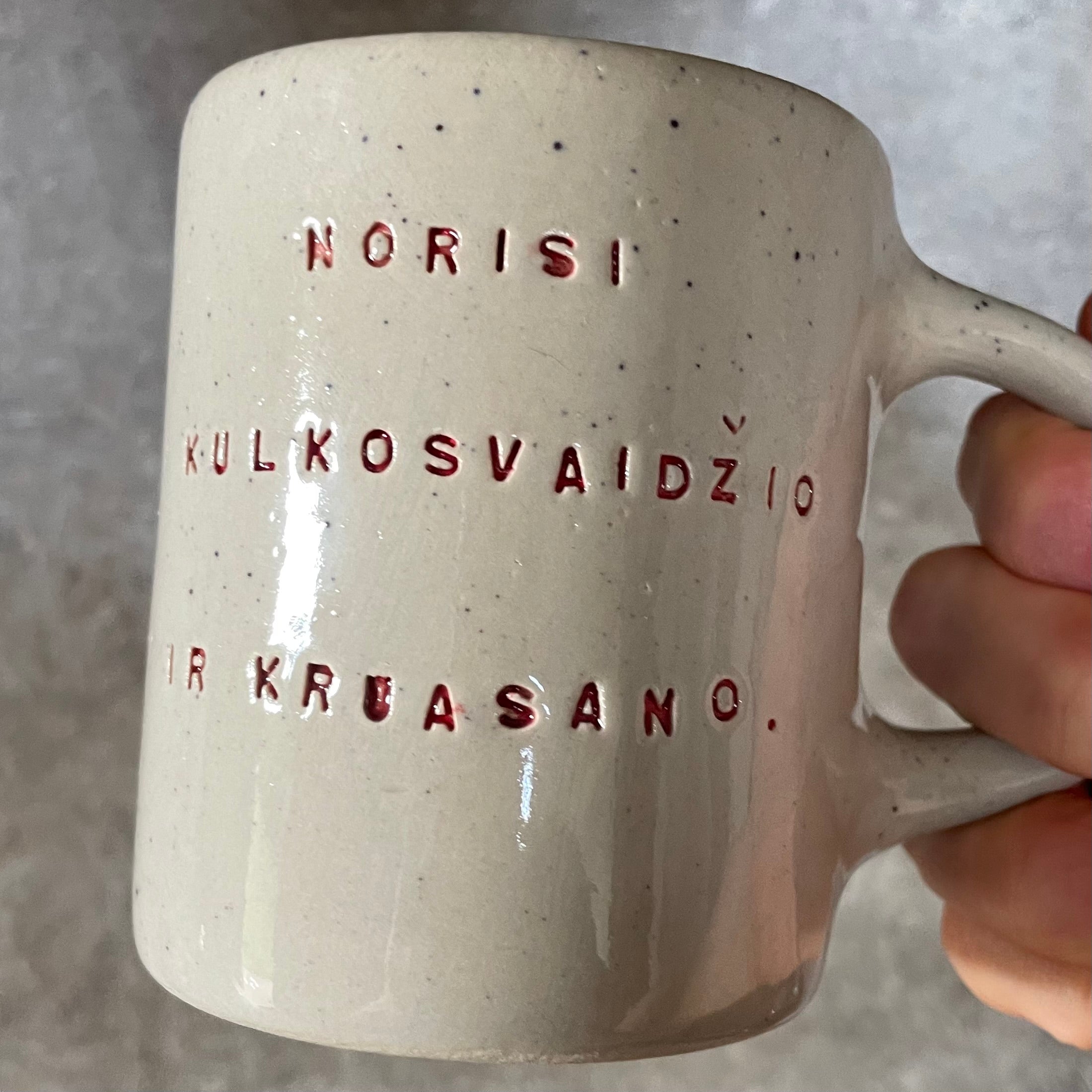 Lovely set of speckled mugs