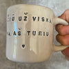 Pale mug with words of gratitude