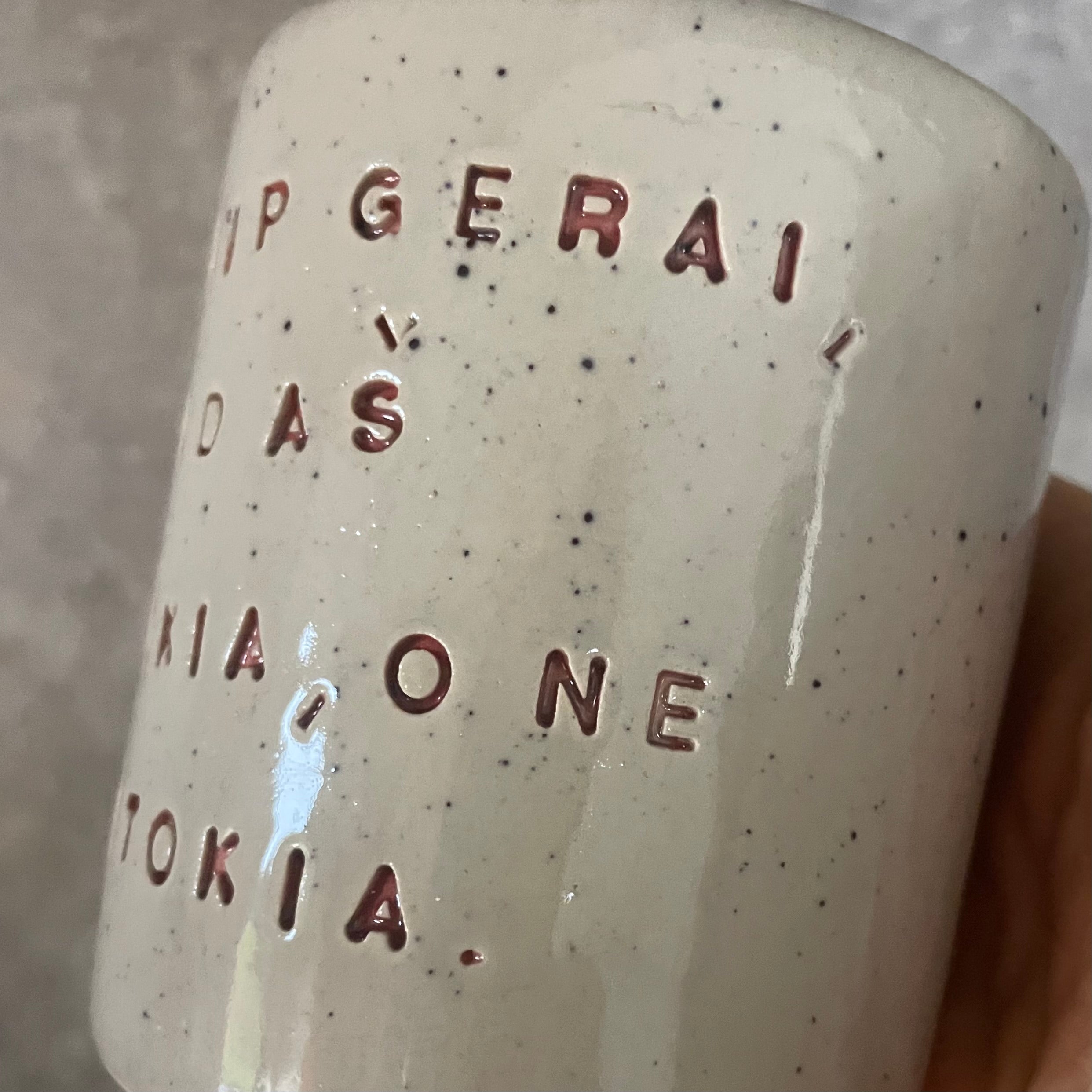 Pink mug with words of self acceptance