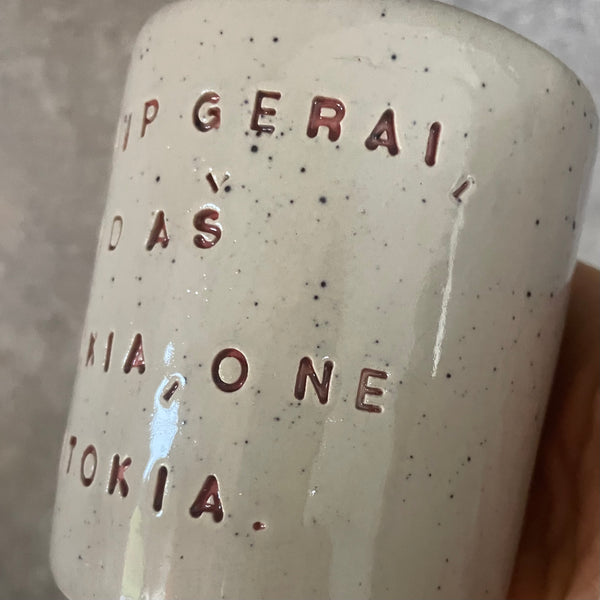 Pink mug with words of self acceptance