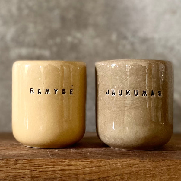 Mažyčiai puodeliai "Jaukumas" ir "Ramybė"