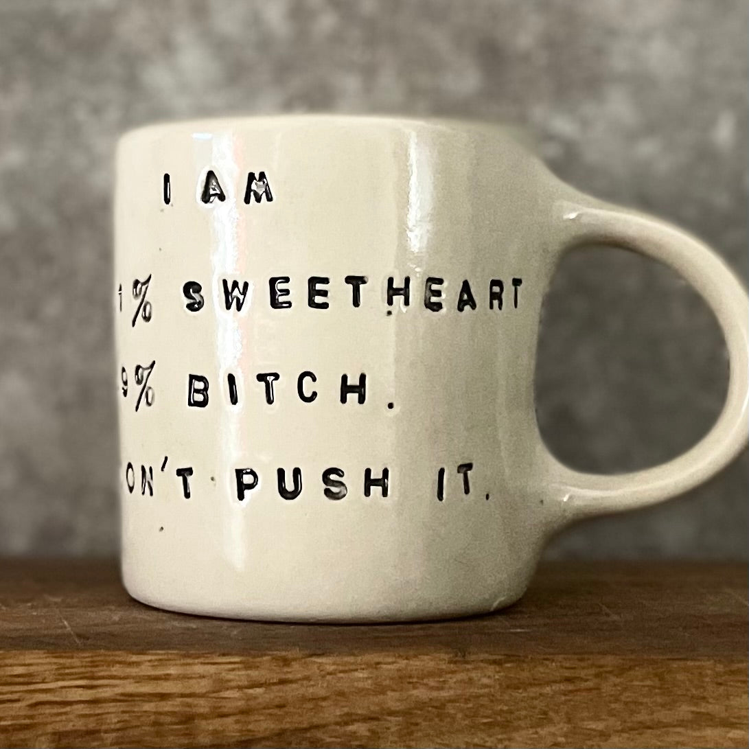 White mug with sweetheart saying