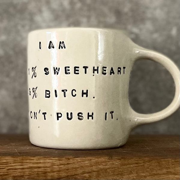 White mug with sweetheart saying