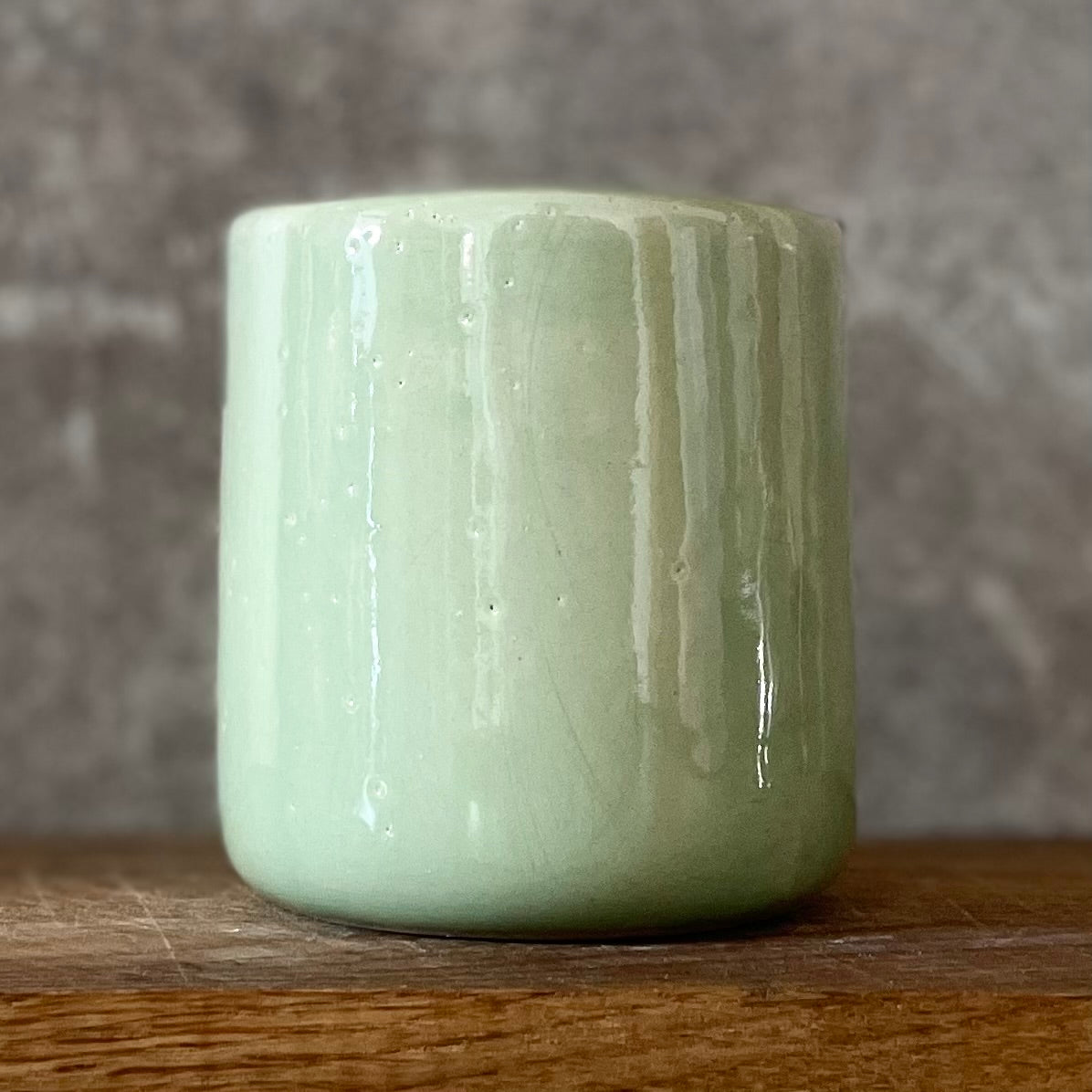 Greenish ceramic mug  without handle LIVING DREAM