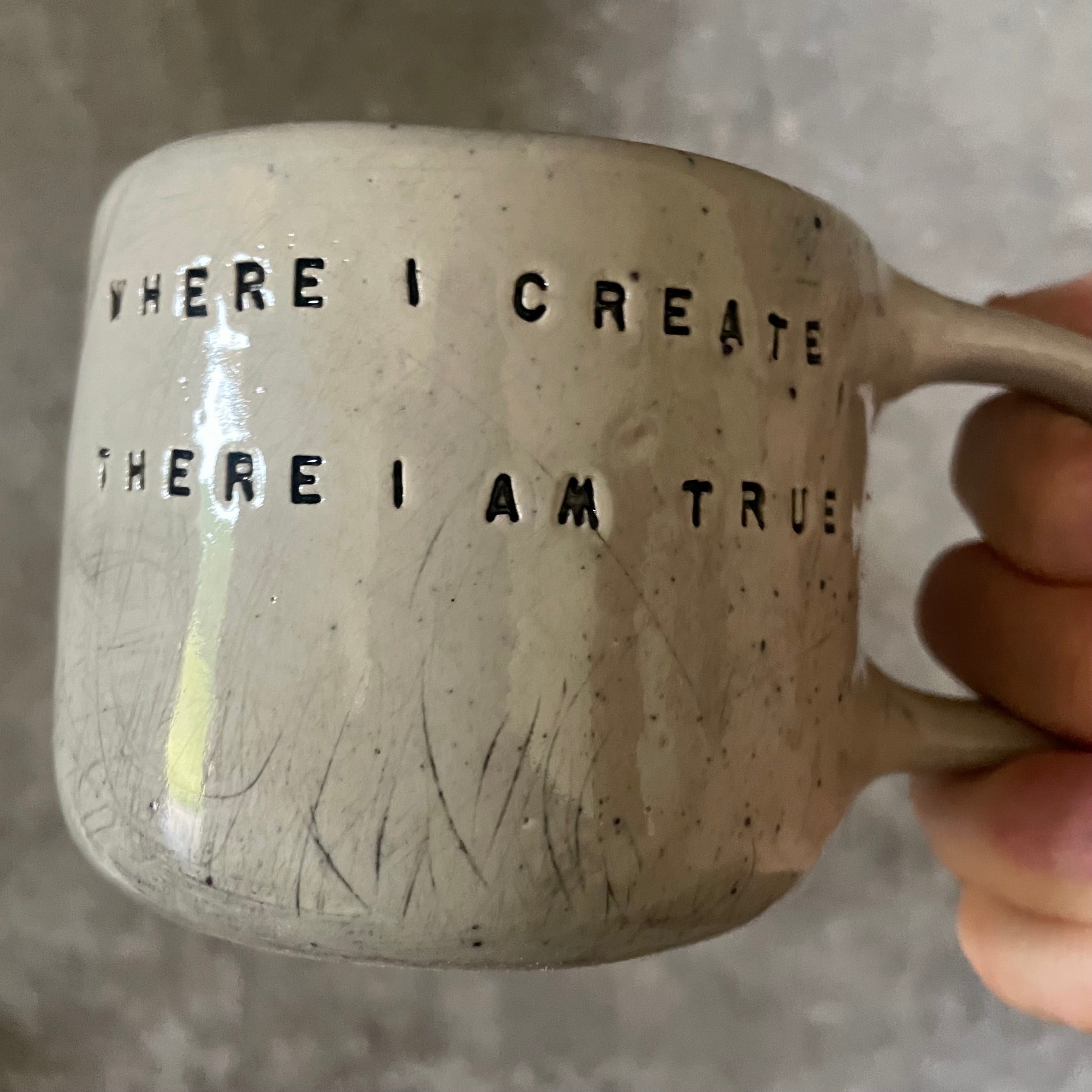 Ceramic mug with quote by Rilke
