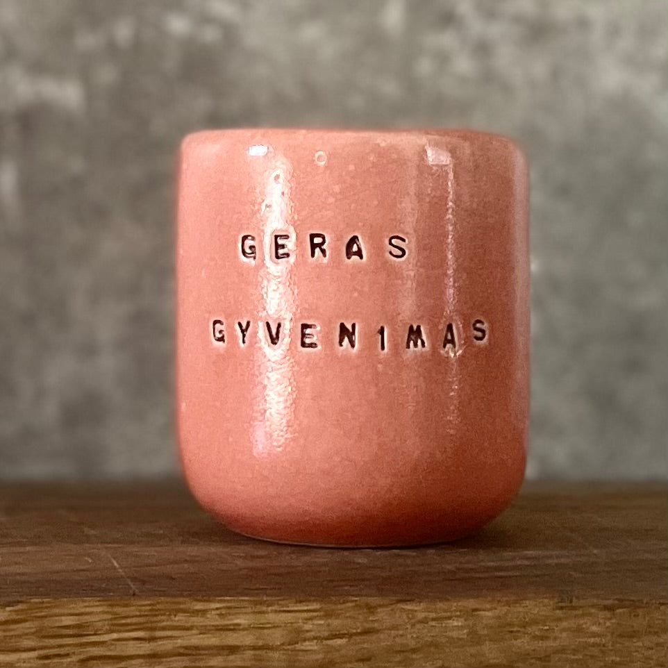 Tiny red mug GERAS GYVENIMAS