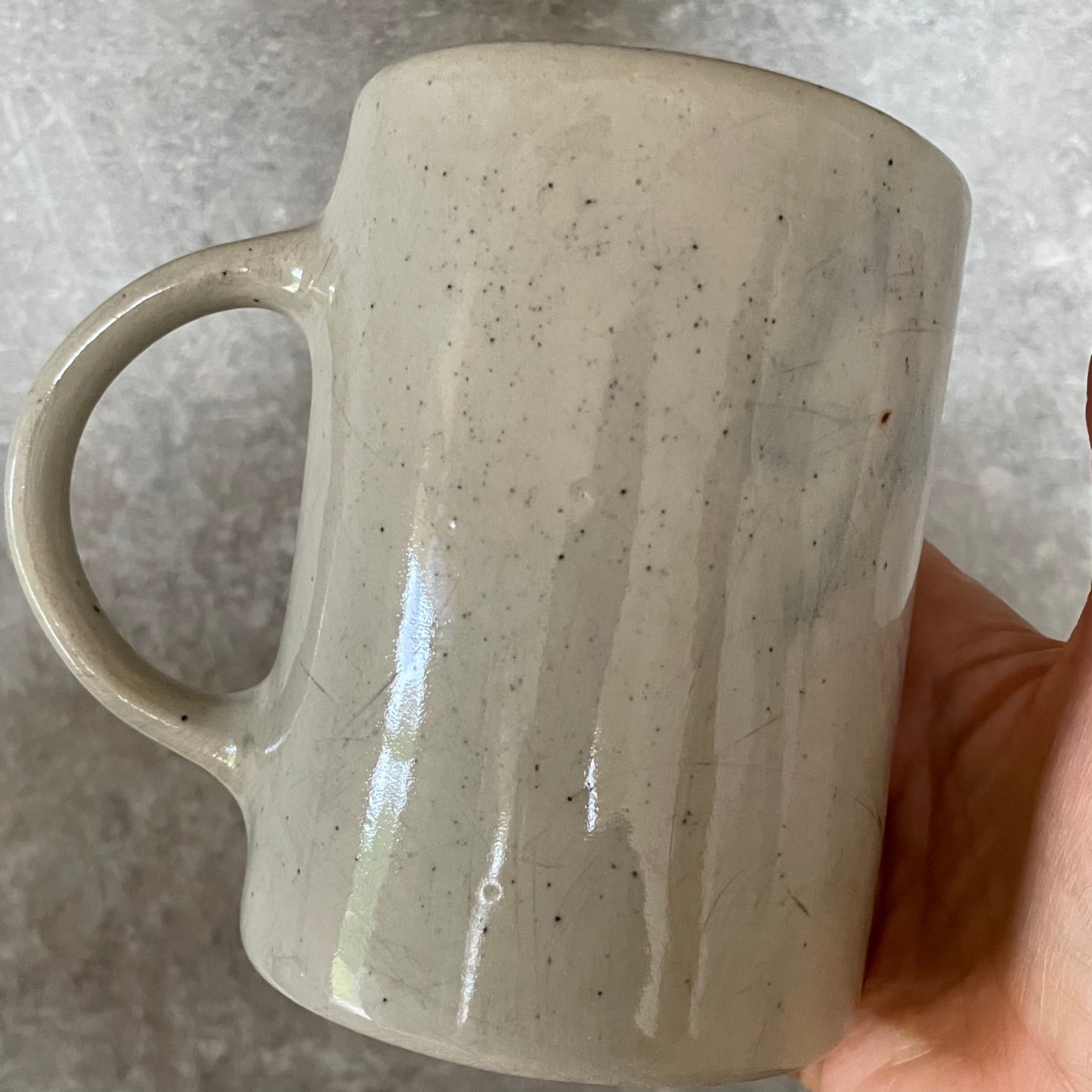 Big speckled mug with love saying