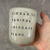 Speckled tumbler mug with saying about work