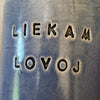 Mėlynas puodelis "LIEKAM LOVOJ" 150 ml