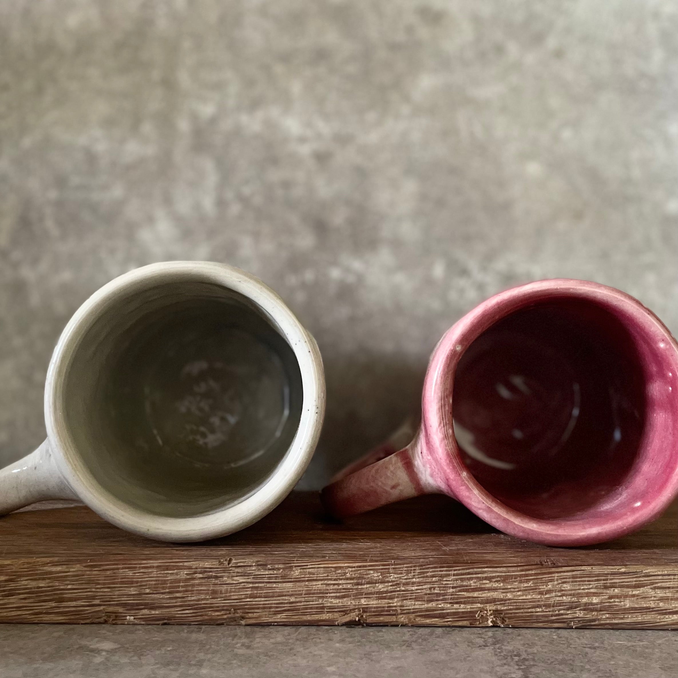 A pair of big ceramic mugs for work and fun