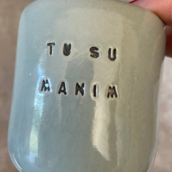 Melsvi puodeliai "Tu su manim" ir "Aš su tavim"