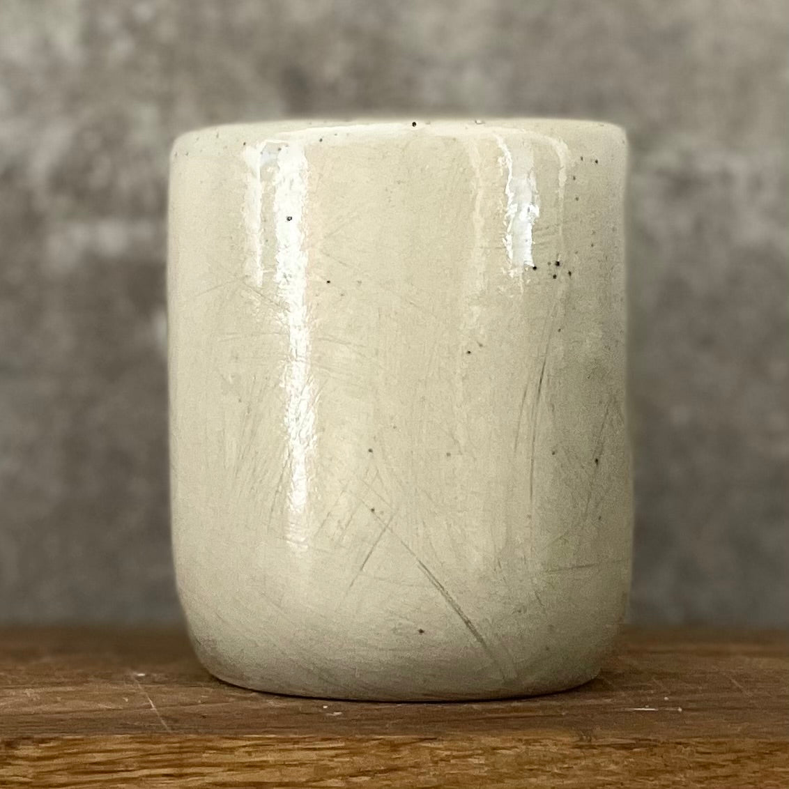 Speckled tumbler mug with saying about work