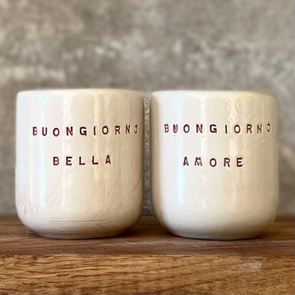 Set of two small espresso mugs BUONGIORNO