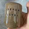 Rudas puodelis "LIEKAM LOVOJ" 150 ml
