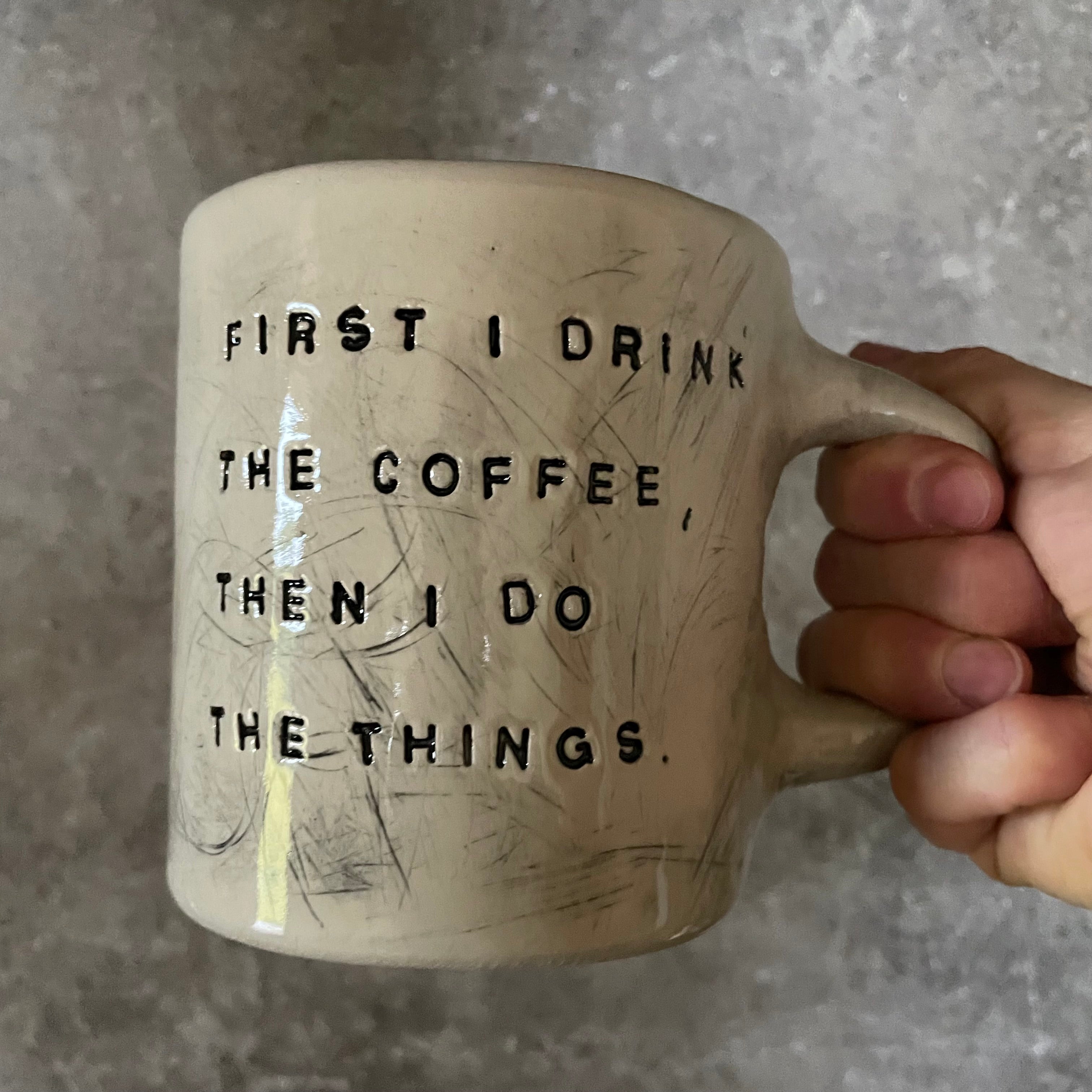 Jumbo big mug with unfriendly cat