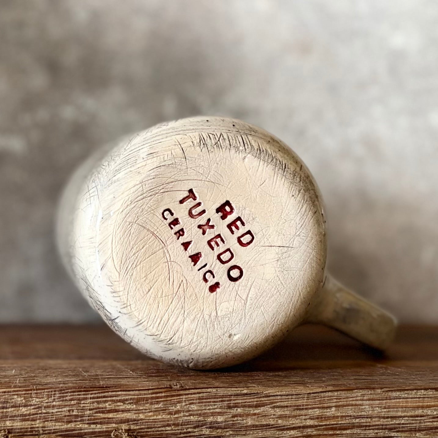 Speckled medium mug with words about work