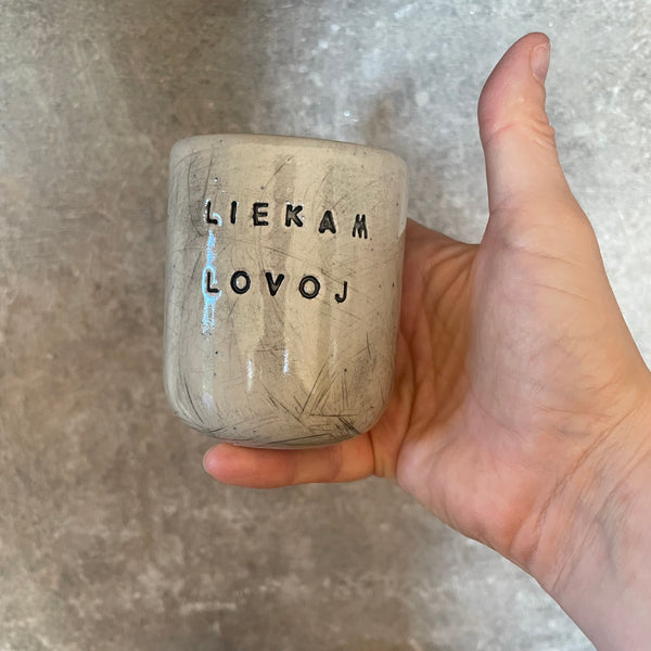 Speckled small mugs without handle "Liekam lovoj'