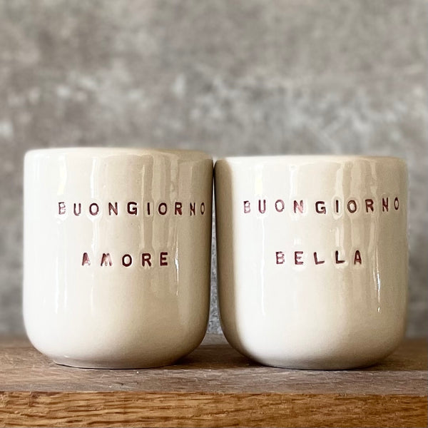 Set of two small espresso mugs BUONGIORNO
