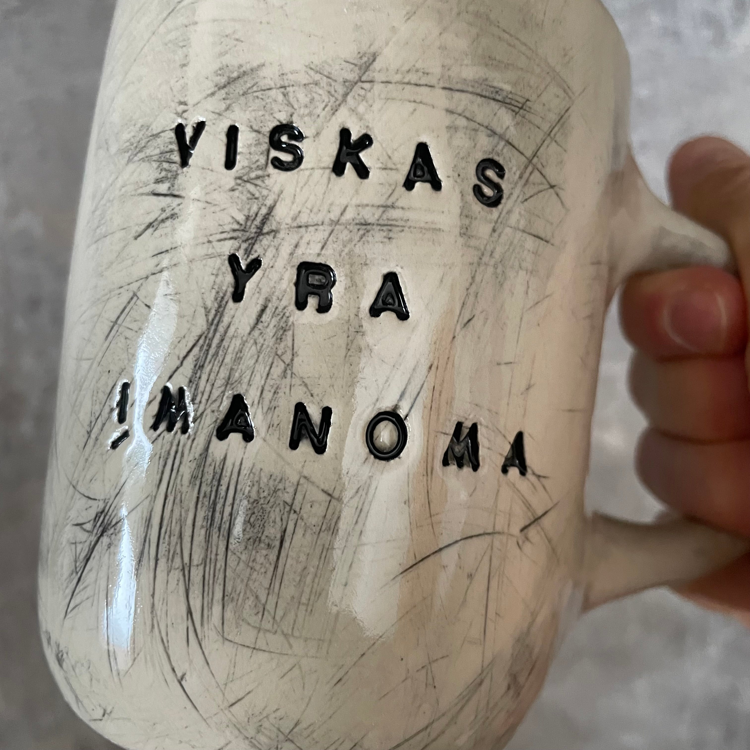 Handmade ceramic stoneware mug IT'S POSSIBLE