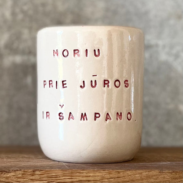 Rausvas puodelis NORIU ŠAMPANO