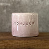 Pale pink small mug BONJOUR