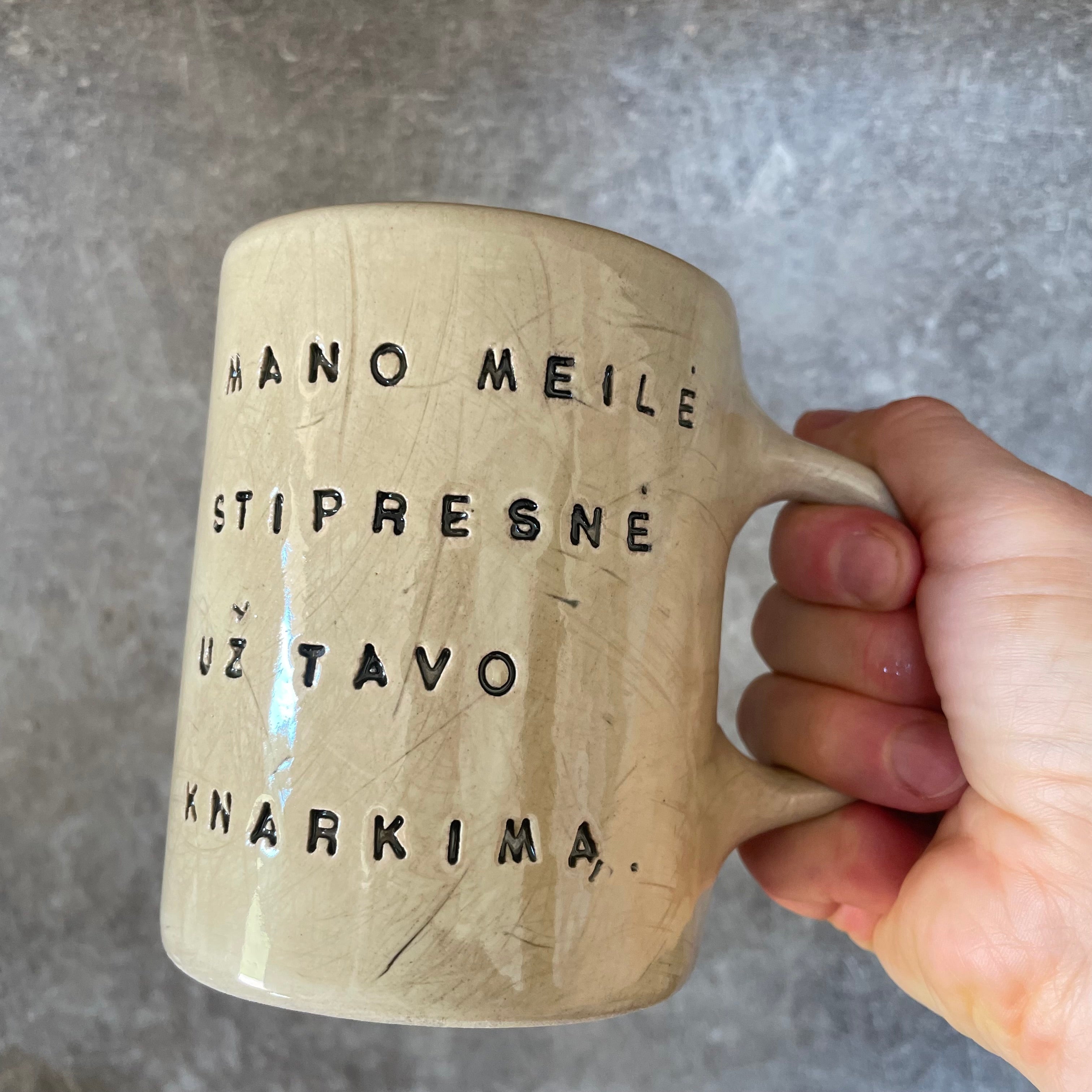 A pair of big ceramic mugs for work and home