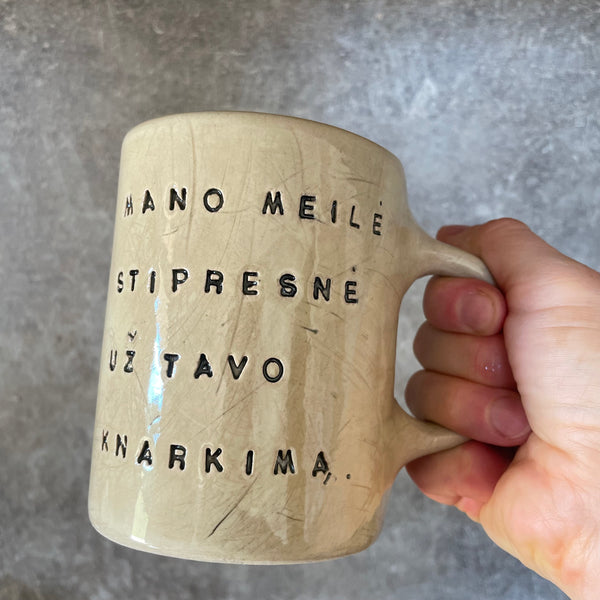 A pair of big ceramic mugs for work and home